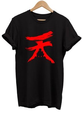 Street Fighter Akuma Baskılı %100 Pamuk Oversize T-shirt Büyük Beden Tişört rmz8141w