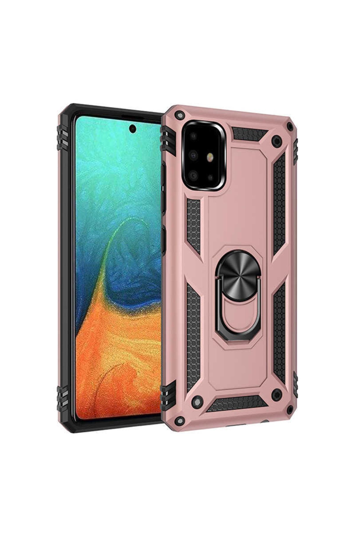hzrteknoloji Samsung Galaxy A71 K l f Ultra Koruma Darbe Emici Tank Sa lam Cok Saglam Silikon Kapak rose Gold Telefon