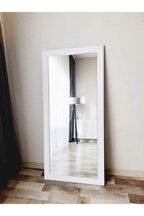 Mdf Dikdörtgen Beyaz Duvar Salon Boy Aynası 150x60 Cm DFN-AYDZ-031