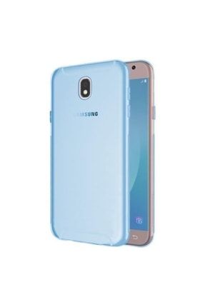 Samsung Galaxy J7 Pro Kılıf Ince Slim Şeffaf Mavi Silikon Arka Kapak SLKSMSNGJ7PRSFFM