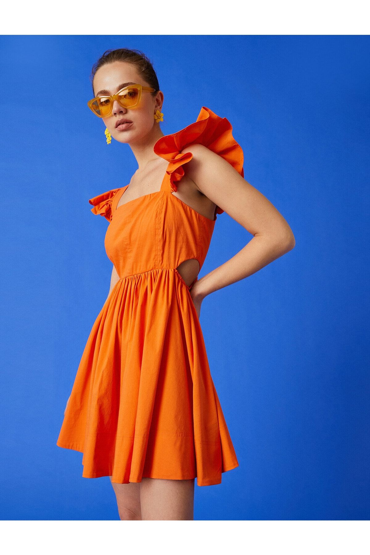 Koton Kleid Orange Basic Fast ausverkauft