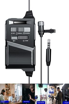 Profesyonel Yaka Mikrofonu 6 Metre Kablolu Gürültü Engelleyici Youtube-tiktok Ses Kayıt Mikrofonu TXWB02