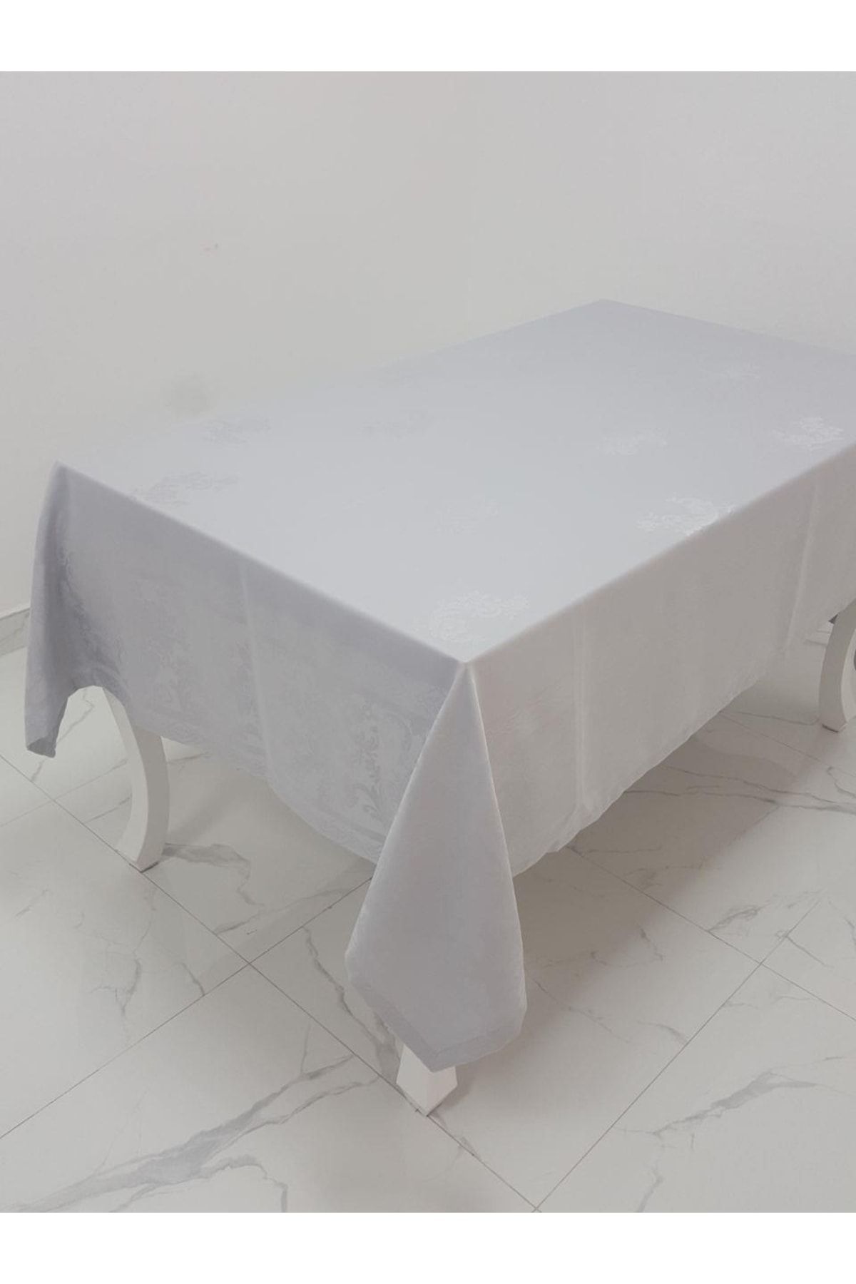 Finezza Raya Lux Jacquard Bamboo Fabric Gray Tablecloth Rectangular 160x280 Cm 1097
