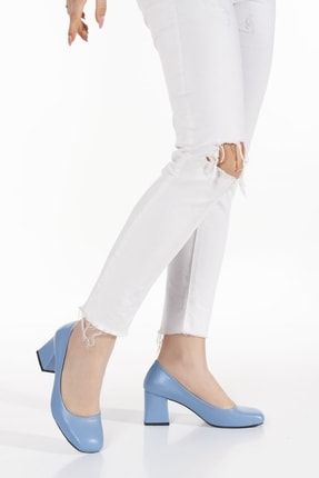 Bebe Mavi Küt Burun Günlük Giyim Kadın Ayakkabı ALS-7940