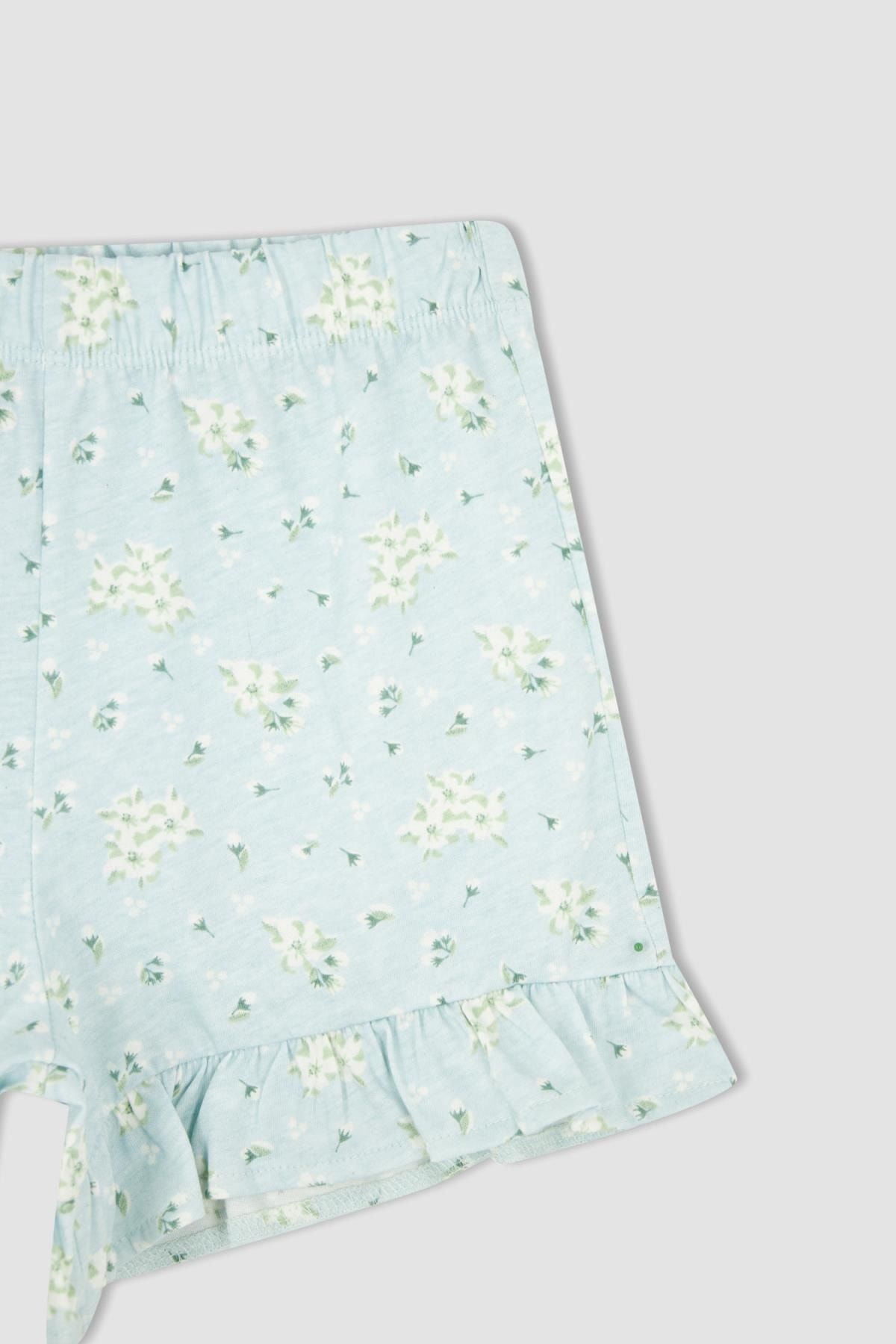 DeFacto-Bedrucktes Kurzarm-Shorts-Pyjama-Set aus Baumwolle für Mädchen 6