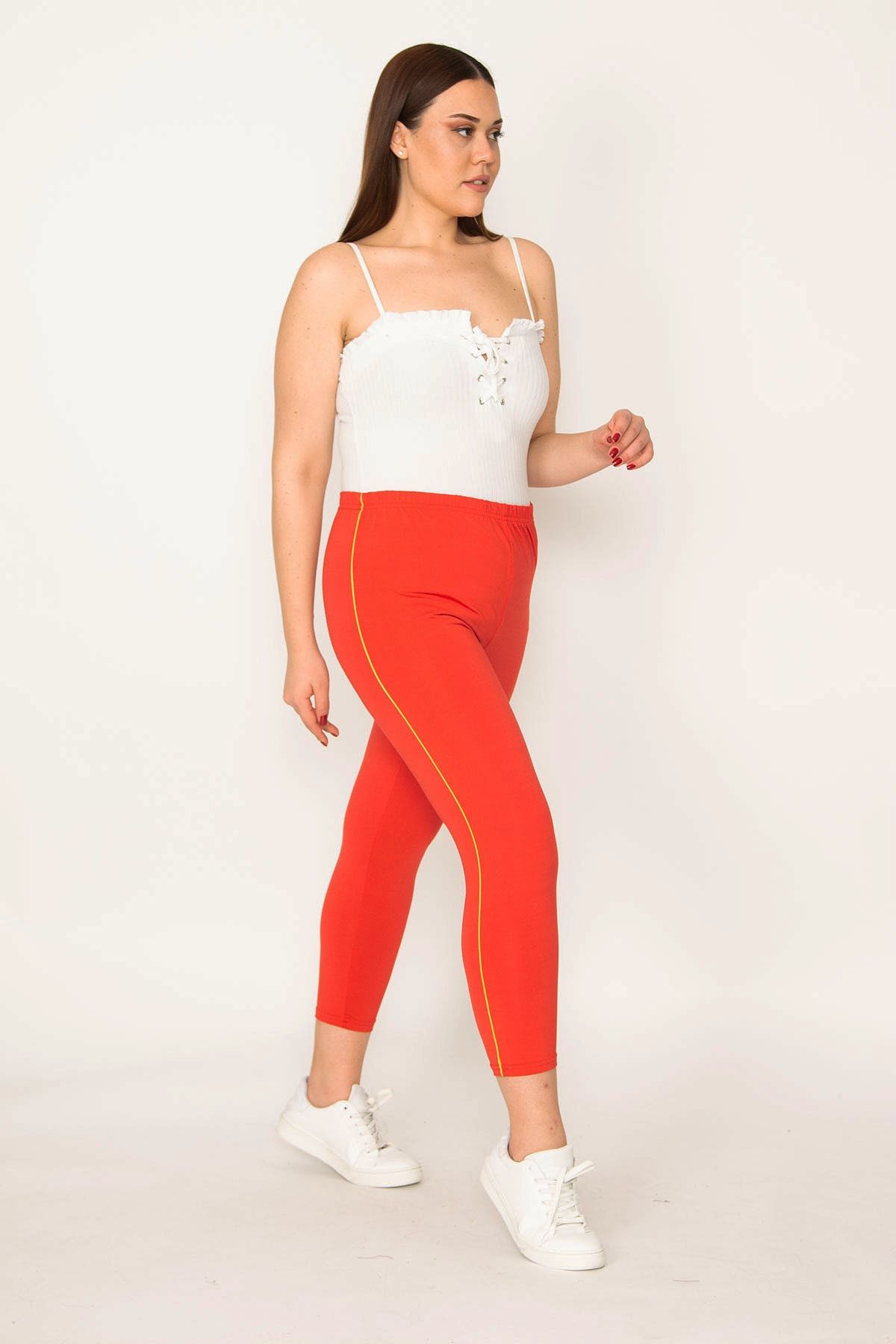 Ausgestellte Leggings - Weinrot - DAMEN