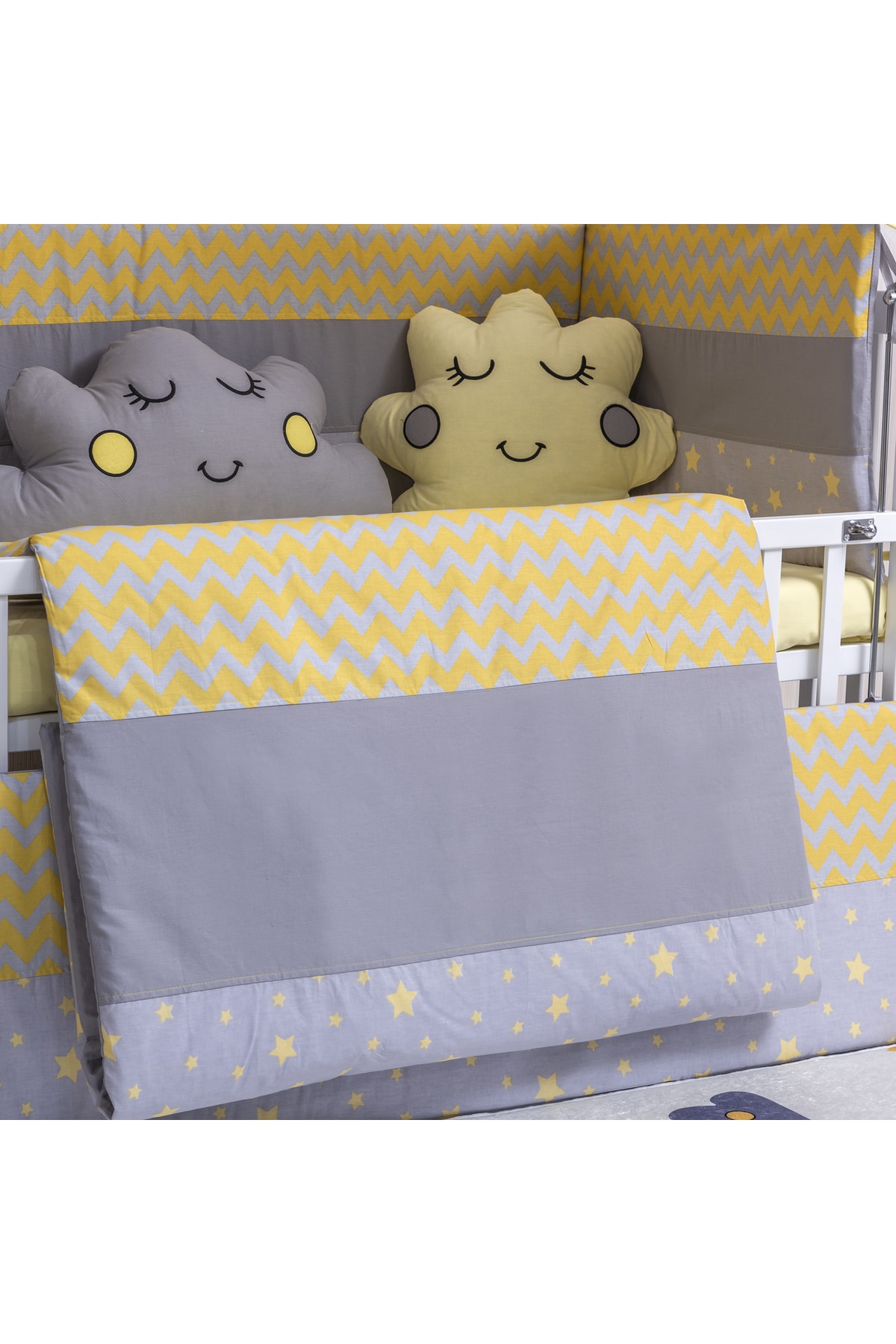 Mini Baby Figürlü Sarı Beşik Bebek Uyku Seti 60x120 fotoğrafı 3 (önizleme)