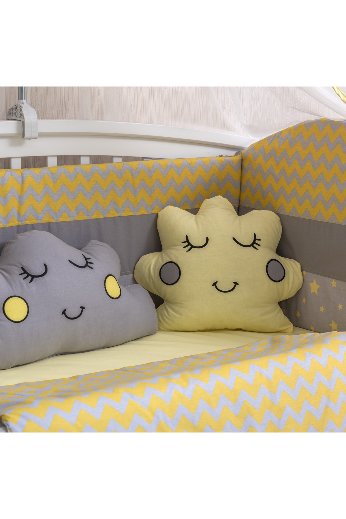 Mini Baby Figürlü Sarı Beşik Bebek Uyku Seti 60x120 fotoğrafı 4 (önizleme)