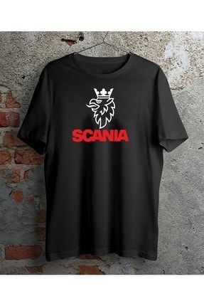 Scania Baskılı Unisex Siyah Tişört scania tshirt