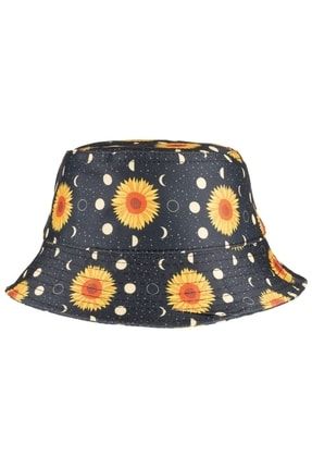 Yazlık Şapka Bucket Hat Papatya Siyah Y8073-15