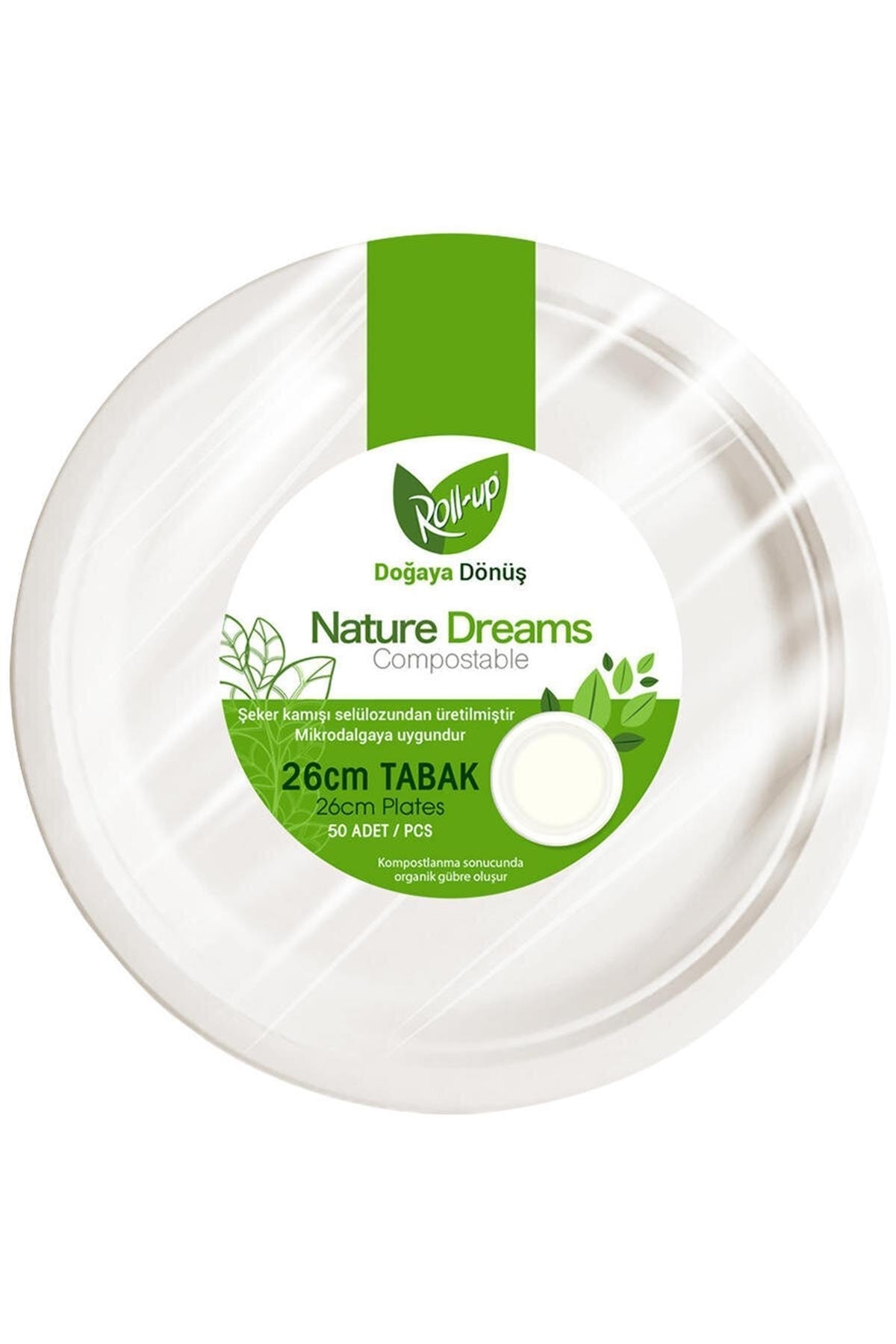 Roll-Up Roll Up Nature Dreams Doğa Dostu Karton Tabak 18 Cm 50li