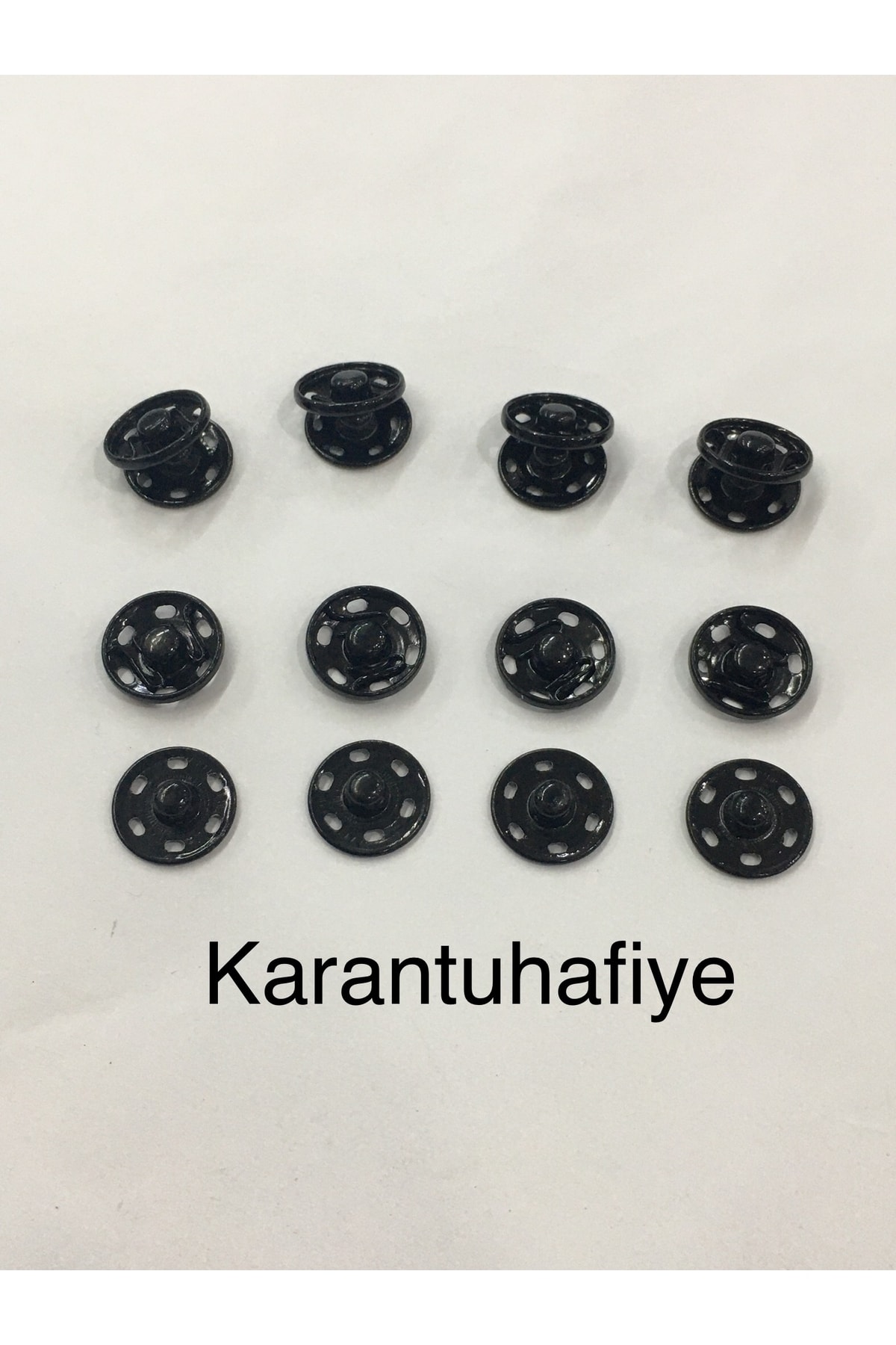 Snap Fastener Metal Black 1.5 Cm Set of 8