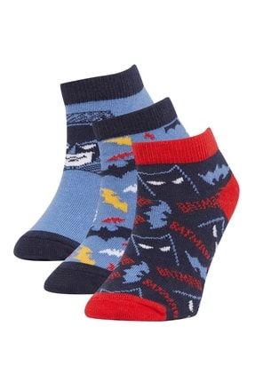 Erkek Çocuk Batman Pamuklu 3'lü Patik Çorap X2351A6NS