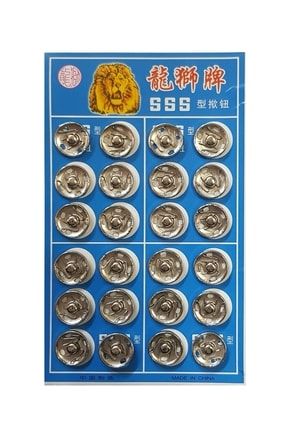 Metal, Dikmeli Çıtçıt Düğme No2 (12mm) 24 Adet Gümüş Dikme12mmÇıt#2-Nik