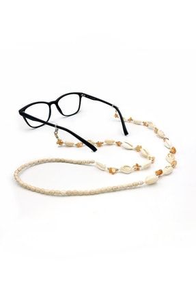 Midyeli Turuncu Çakıl Taşı Gözlük Zinciri , Gözlük Aksesuar, Güneş Gözlüğü Aksesuar HP-1457