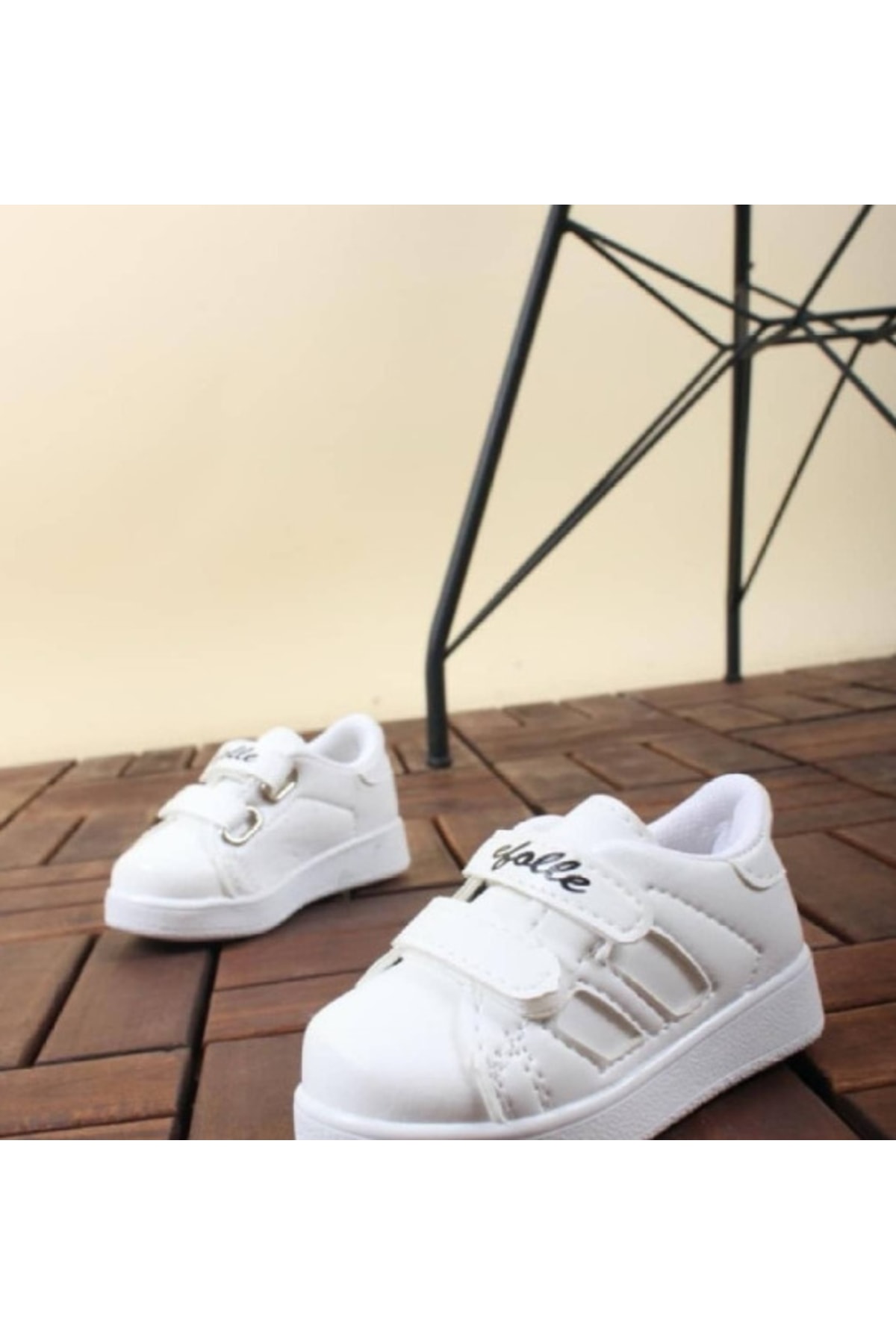 DARKLOW Efl-2b Bebek Spor Sneaker Günlük Cırtlı Spor Ayakkabı Beyaz