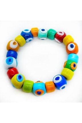 Renkli Cam Bileklik Nazarlıklı Bileklik Hobi Aksesuar Bodrum Bileklik Evileye Bracelet pin3