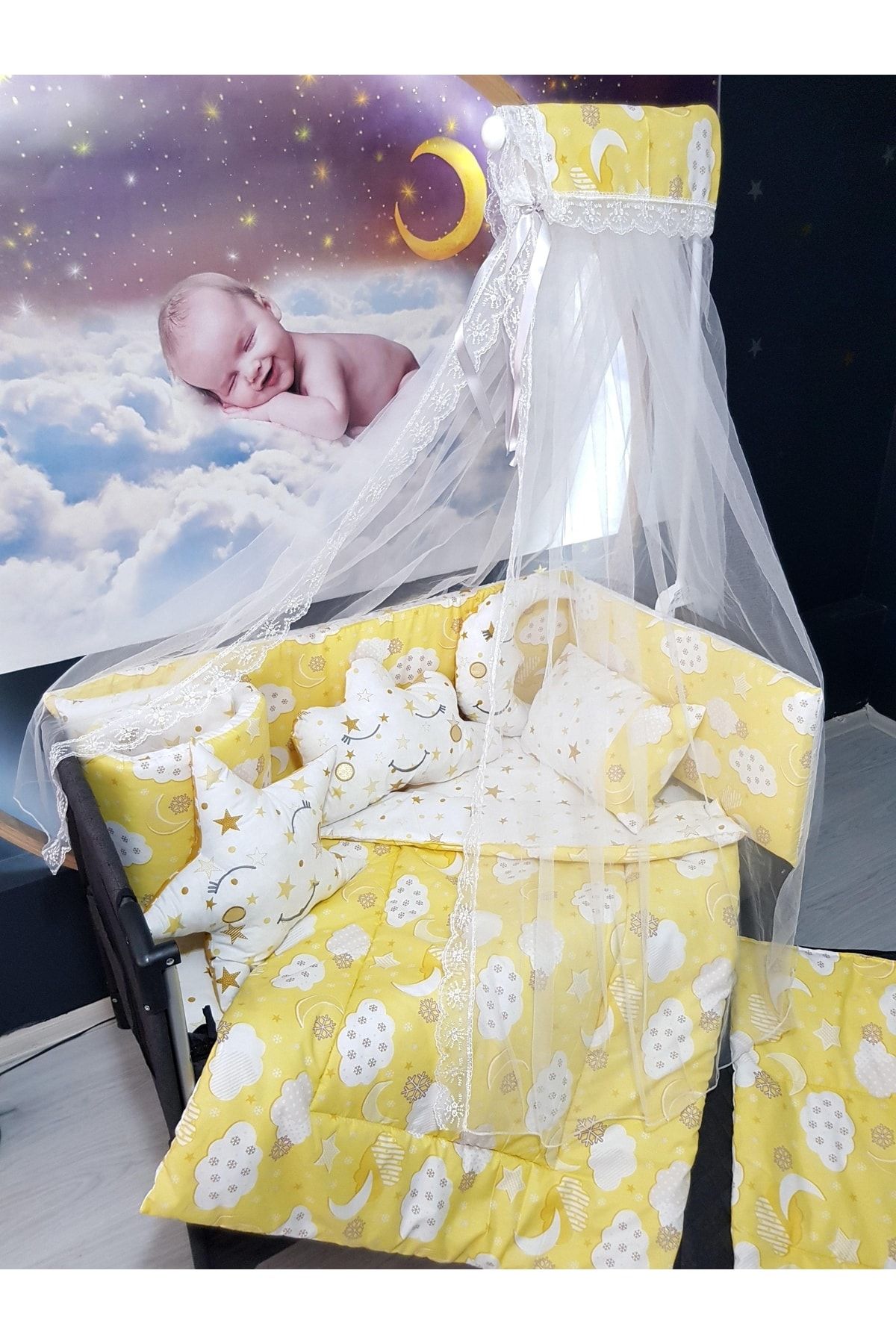 Grey and yellow cot bedding sets hot sale