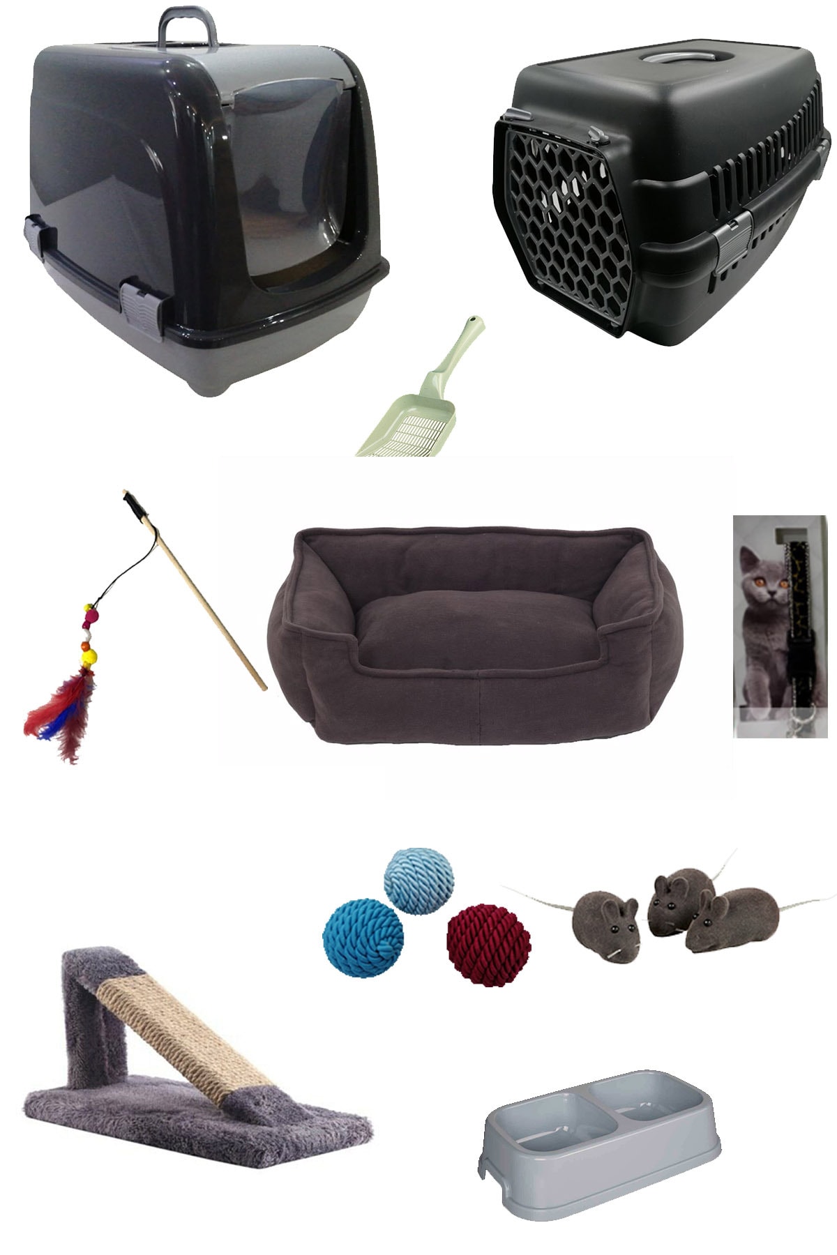 SENNEDİLERSEN Kedi Başlangıç Seti Ve Kedi Tuvalet Seti Premium 10 Parça