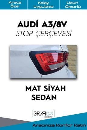 Audi A3/8v Sedan-hatchback Uyumlu Stop Çerçevesi Sticker-kolay Uygulama-uzun Ömürlü Folyo Kaplama STP001