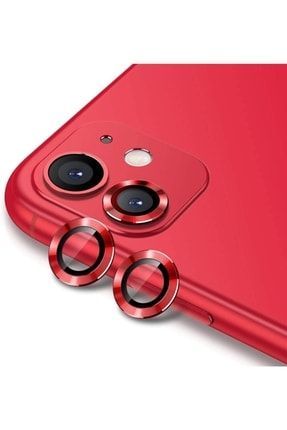 Iphone 11 6.1 Uyumlu Alüminyum Alaşım Temperli 3d Kamera-lens Koruyucu Kırmızı [2'li Set] agn39074