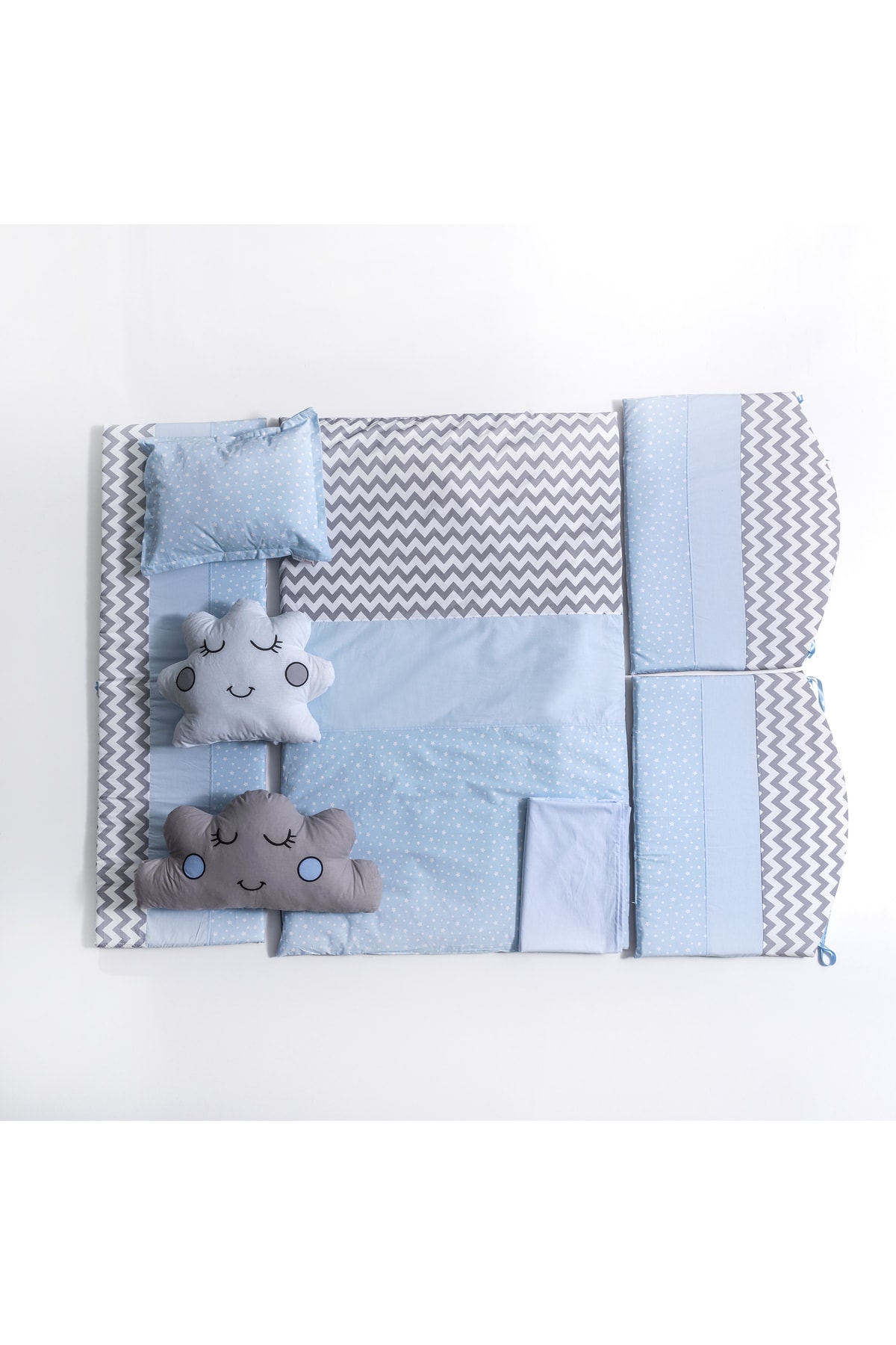 Mini Baby Figürlü Mavi Bebek Uyku Seti 11 Parça Cibinlikli 80x130 fotoğrafı 3 (önizleme)