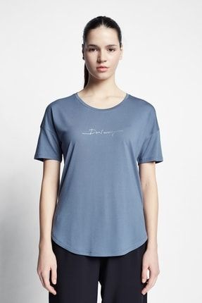 Sisli Mavi Kadın Lüxplain Kısa Kollu T-shirt 22b-2103 22BTBS002103
