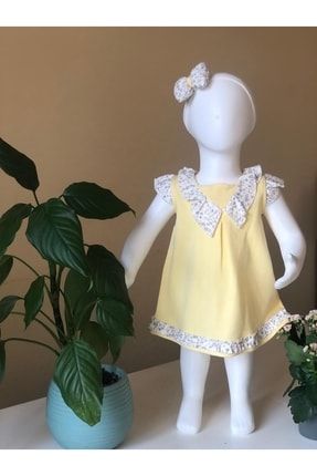 Fırfır Yaka Yazlık Bebek Elbisesi 8567