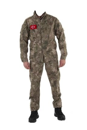 Kargo Cepli Kara Kuvvetleri Kamuflaj Renk Uzun Kollu Gomlek Ve Pantolon Takimi Camouflage SET35250