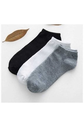 Kadın Kısa Pamuklu Patik Çorap 3 Çift 3 Renk PTK352