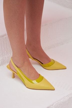 Lucid Sarı Şeffaf Detaylı Kadın Topuklu Ayakkabı TYC00429123730