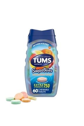 Smoothies Extra Strength Relief Antacid Tablets, Fruit, 60 Count ZEKİİ2