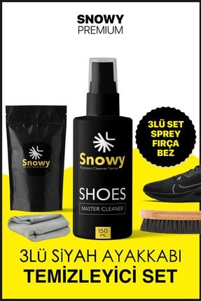 Siyah Spor Ayakkabı Sarı Leke Kir Beyazlatıcı Ve Genel Temizleme Kiti 3lü Set Fırça Bez 150ml Sprey TYC00421752478