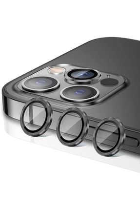 Iphone 13 Pro / 13 Pro Max Uyumlu Alüminyum Alaşım 3d Kamera Lens Koruyucu, Kurşun Gri [3'lü Set] TYC0032327gh