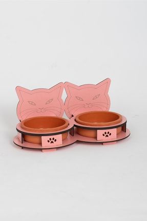 Porselen Ahşap Köpek Ve Kedi Mama Kabı Ahşap Porselen Tabak MAMAKABI