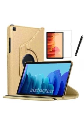 Samsung Galaxy Tab A7 Sm T500 T505 T507 Dönebilen Tablet Kılıfı + Ekran Koruyucu + Kalem 10.4 Inç TabA7BGDonebilenSet
