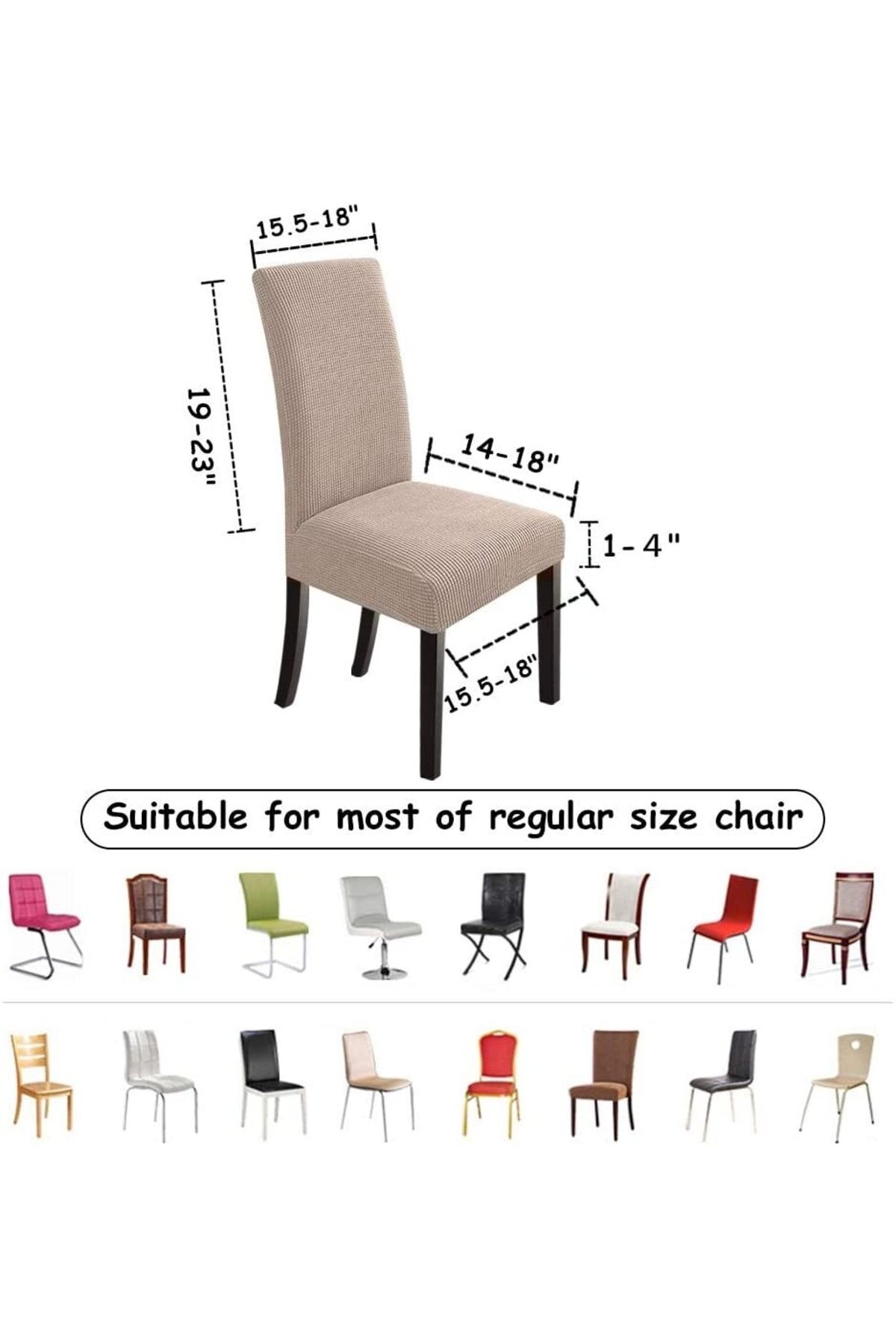 uzhanem-Lycra Chair Cover, Chair Cover Mink Color Washable Piti Square Pattern 4