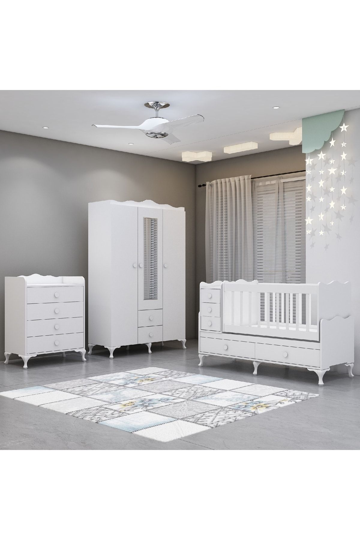 Garaj Home Alya Beyaz Avangart Bebek Odası Takımı