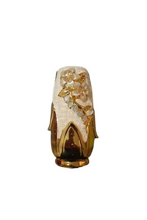 Dekoratif Seramik Vazo, Altın Rengi, Yükseklik 20 Cm ETEM-10B