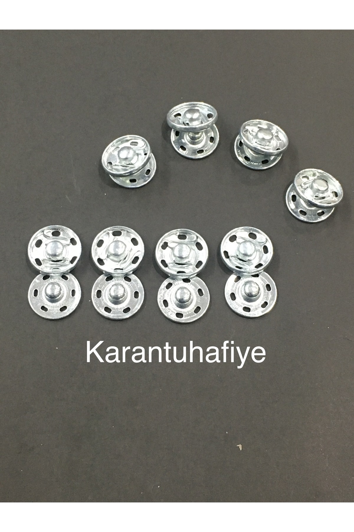 Snap Fastener Metal Silver 1.3 Cm Set of 8