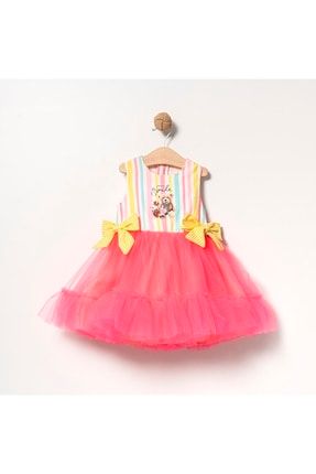 Neon Pembe Kız Çocuk Elbise fec3072