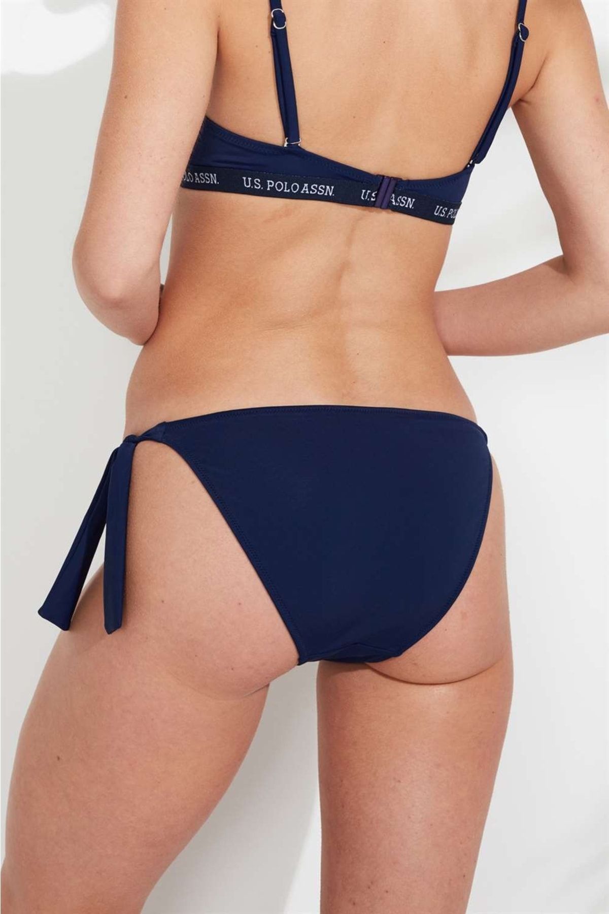 U.S. Polo Assn.-Women's Navy Blue Thick String Bikini Bottom 2