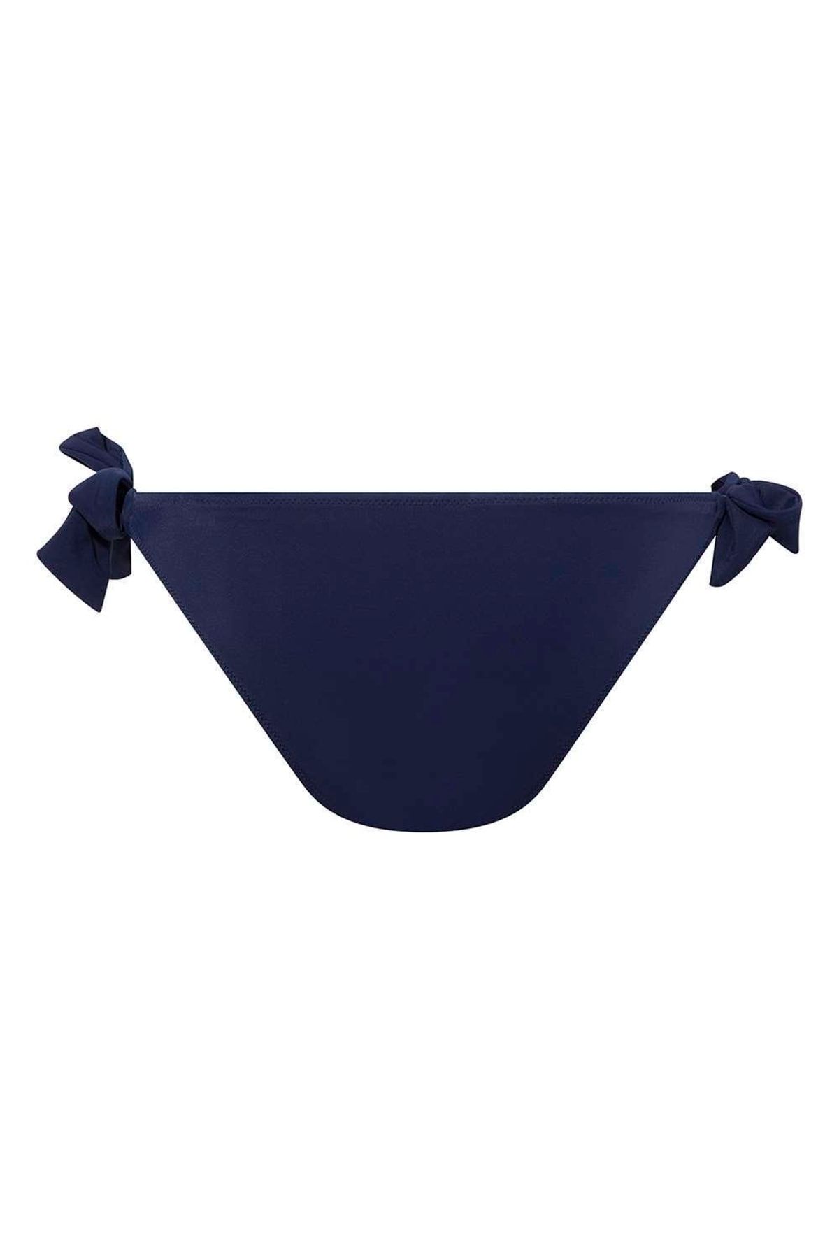 U.S. Polo Assn.-Women's Navy Blue Thick String Bikini Bottom 4