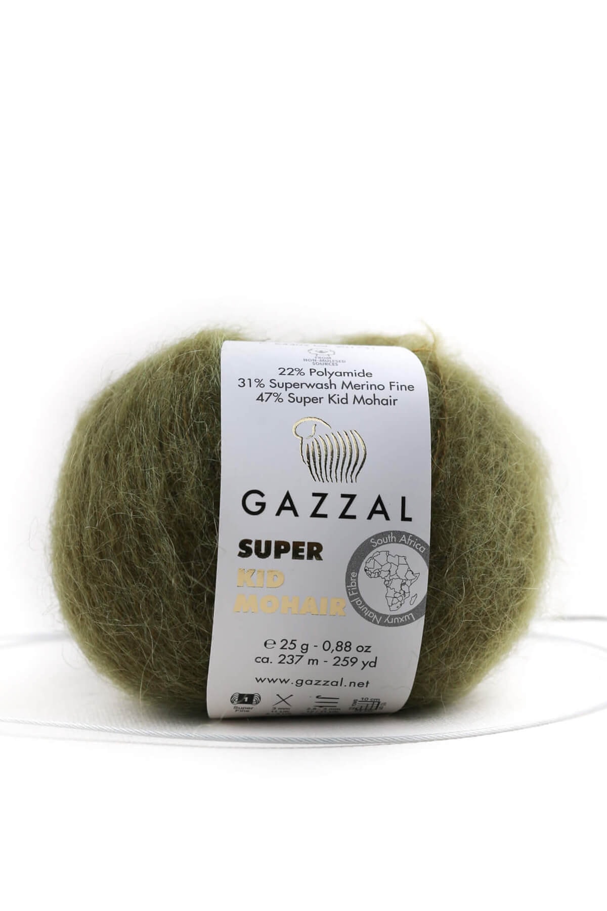 Super Kid Moss 25g 78% Wool-22% Pa Blended Natural Hand Knitting Yarn Taka Yarn 64402