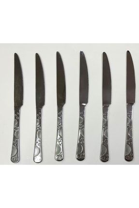 Paslanmaz Çelik Boncuk Md22cm Yemek Bıçağı 6 Adet Orta Kalite Bıçak Günlük Kullanım Için Sofra Seti abn1304222243