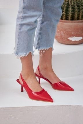 Lucid Kırmızı Şeffaf Detaylı Kadın Topuklu Ayakkabı TYC00429124792
