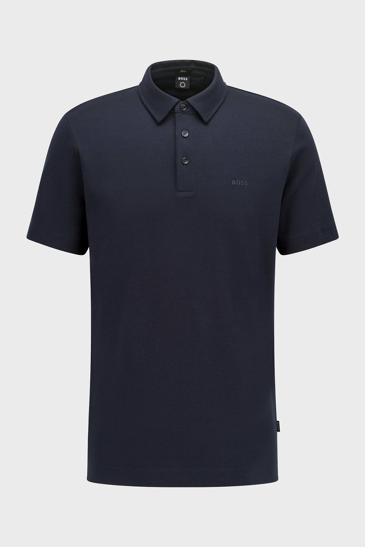 تی شرت یقه پولو آبی مردانه پنبه ارگانیک Sliim Fit Button Polo Tring 's 404 BOSS