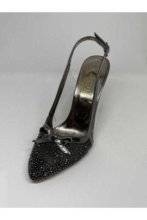 Kadın Tül Ve Taşlı Abiye Topuklu Ayakkabı 15-22y Platin Rengi 22YMSJNA0015-078