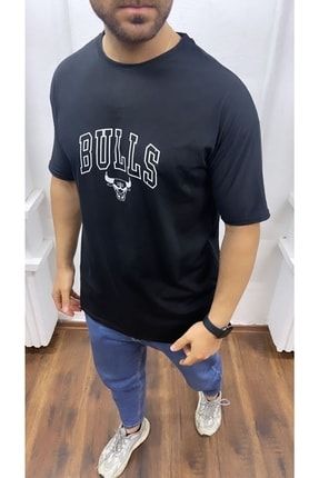 Erkek Bulls Baskılı Oversize Tişört BLSBSKTS