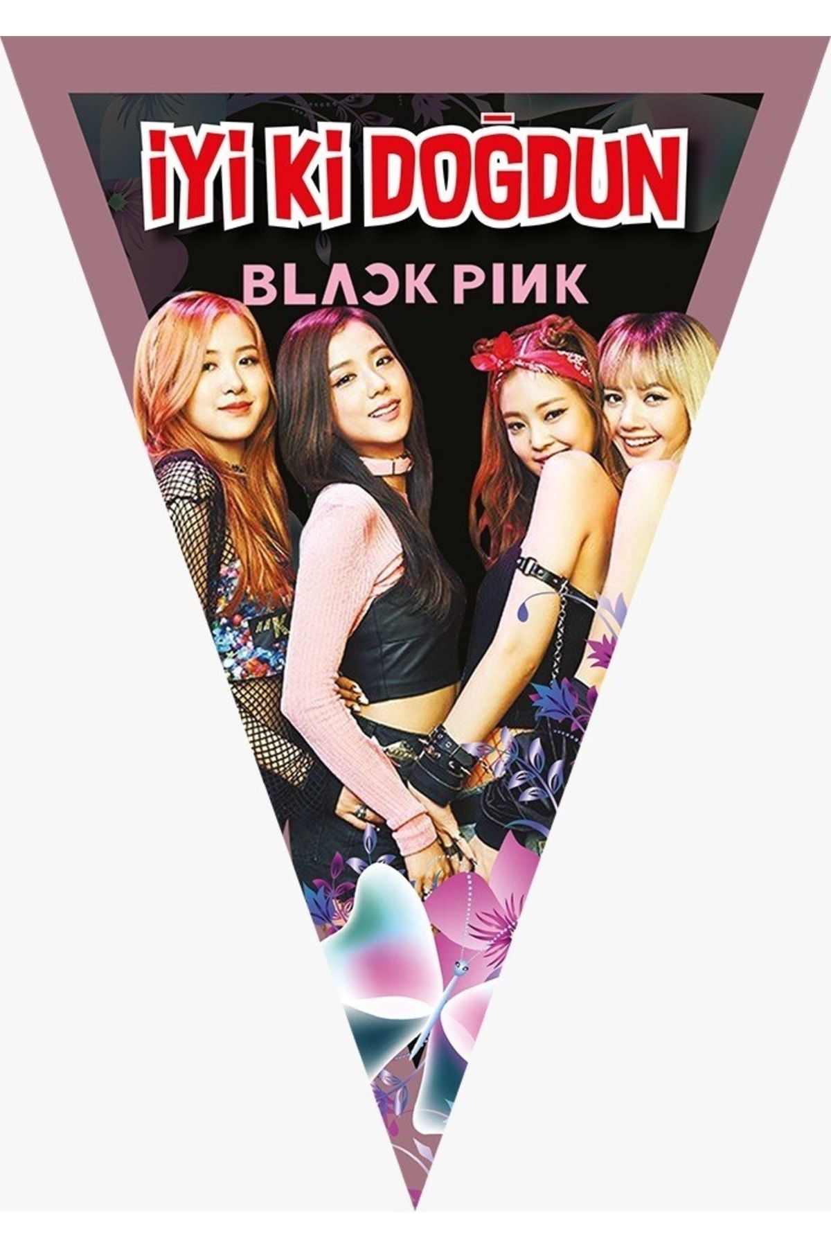 BLACK PINK-مجموعة مستلزمات حفلات عيد الميلاد مقاس 16 شخصًا مقاس 50 × 70 سم 4